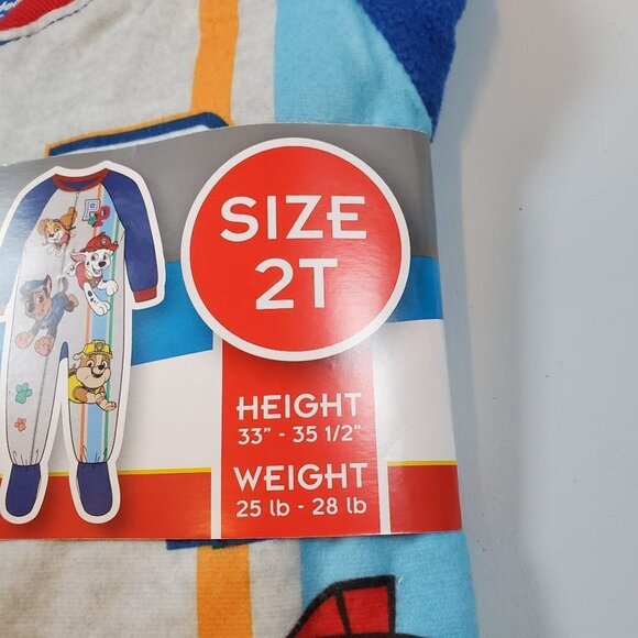 Nickelodeon Paw Patrol Blanket Sleeper Sleep & Play Boys 2T NWT Full Zip - Picture 3 of 10